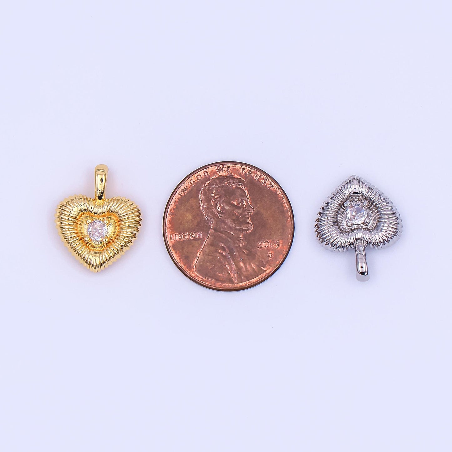 Mini 24K Gold filled heart charm necklace sunburst gold pendant, dainty heart love with Clear Cz Stone valentine gift necklace supply AH-464