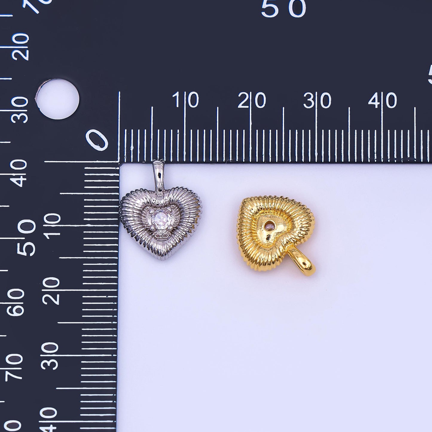 Mini 24K Gold filled heart charm necklace sunburst gold pendant, dainty heart love with Clear Cz Stone valentine gift necklace supply AH-464
