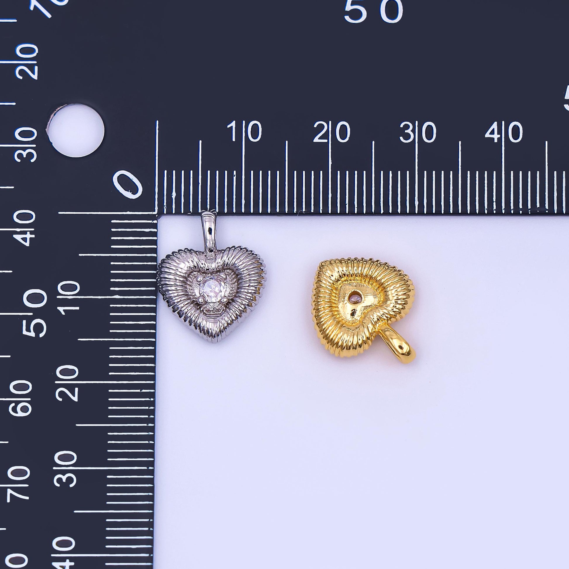 Mini 24K Gold filled heart charm necklace sunburst gold pendant, dainty heart love with Clear Cz Stone valentine gift necklace supply AH-464
