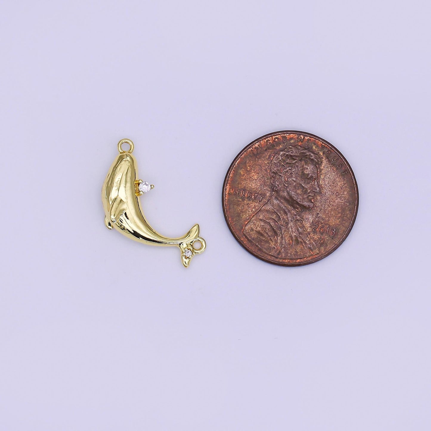 Gold Whale Charm, Mini Fish Pendant Charms Under The Sea Animal Inspired Wholesale Supplier Y-051