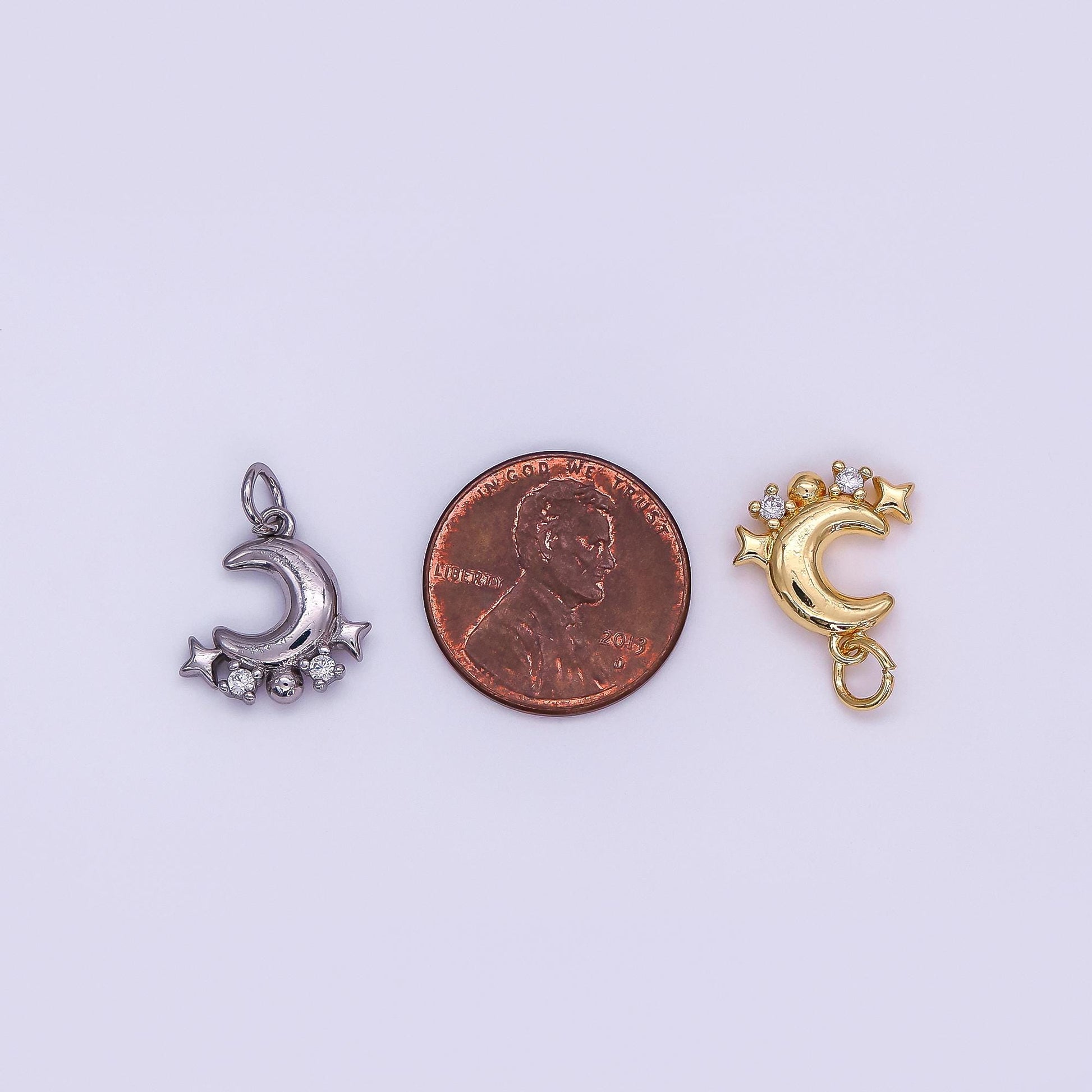 Shooting Star Charm Crescent Moon Star Children's Jewelry Cute Gifts For Girls, Kid's Gifts, Star Charm Necklace, Kawaii Jewelry AF-489