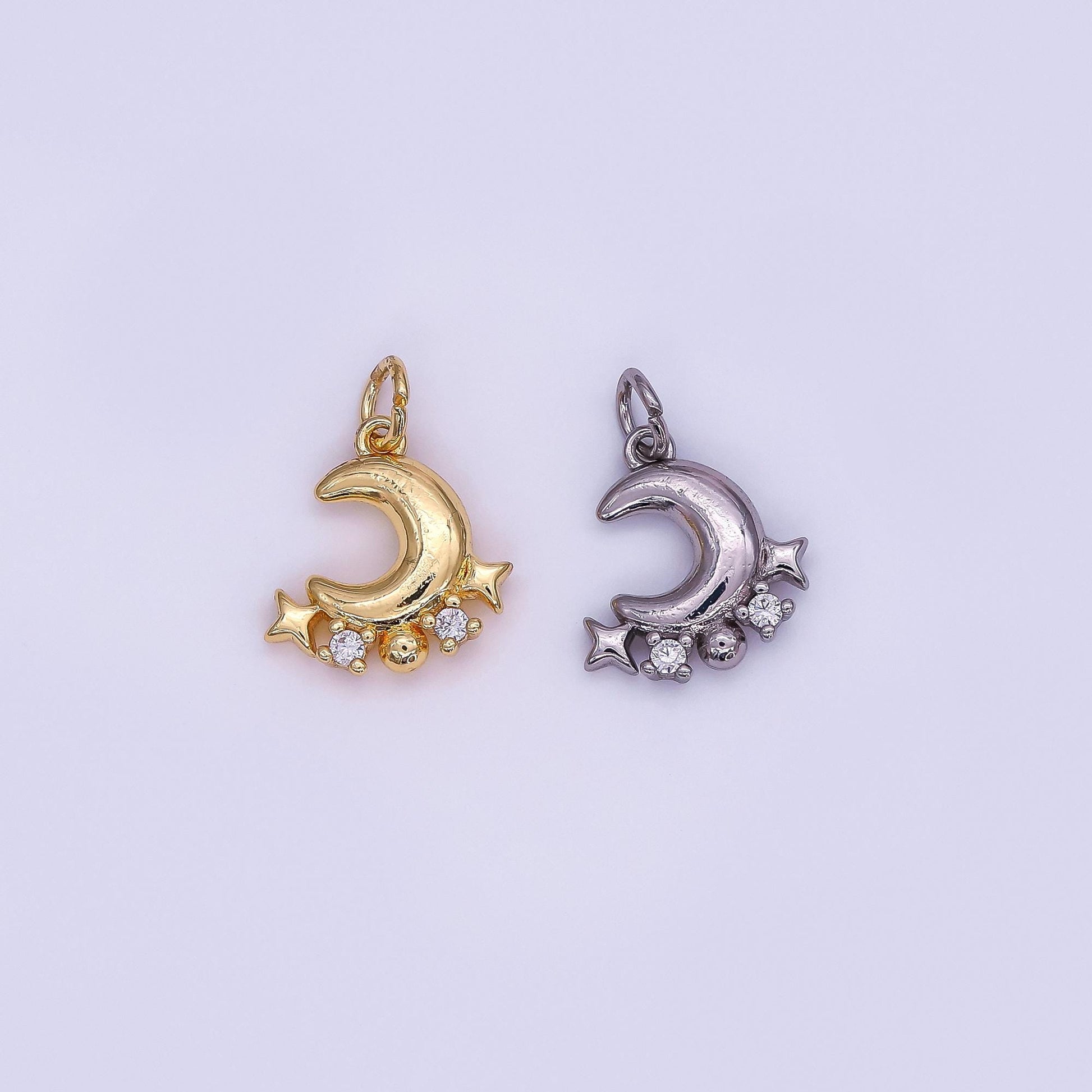 Shooting Star Charm Crescent Moon Star Children's Jewelry Cute Gifts For Girls, Kid's Gifts, Star Charm Necklace, Kawaii Jewelry AF-489