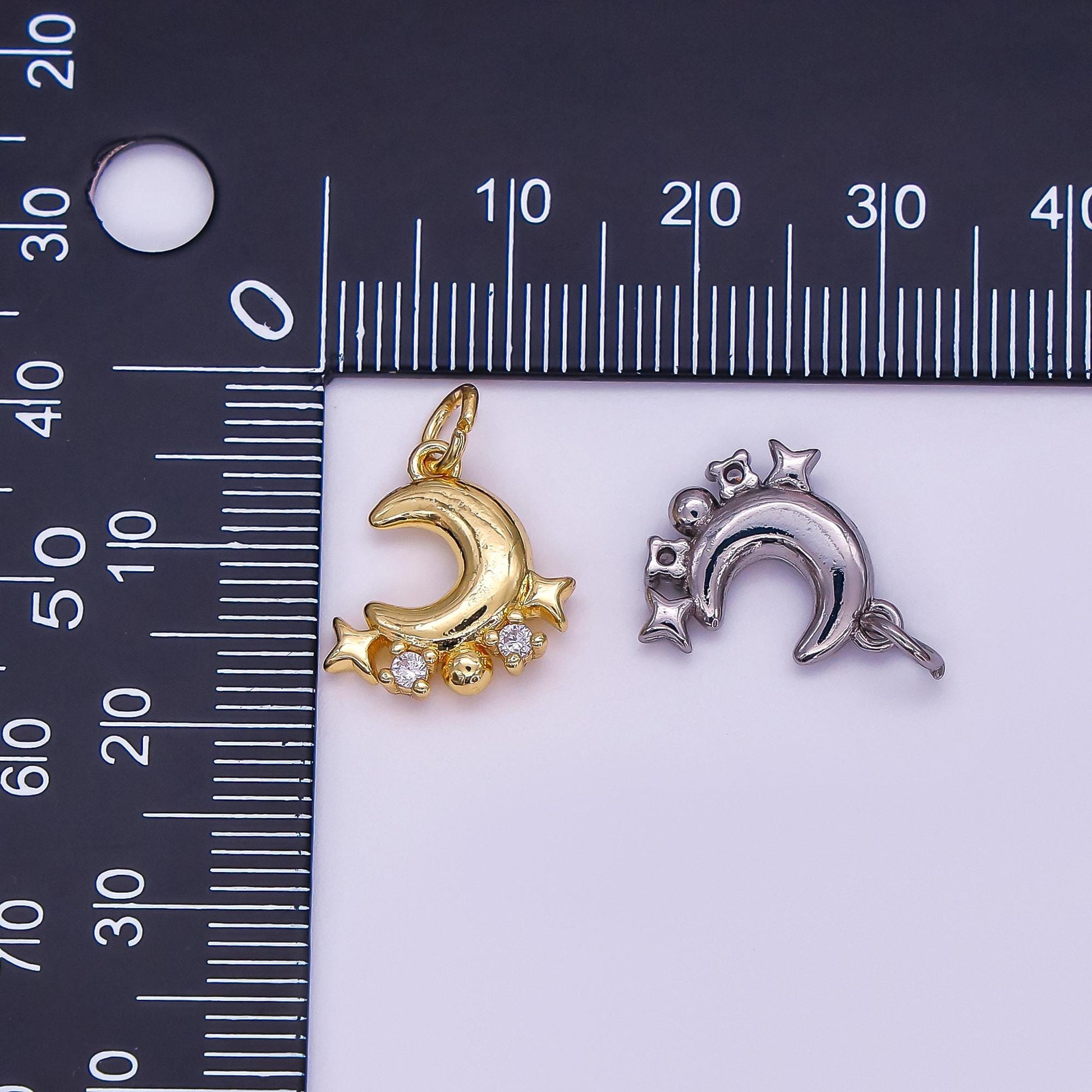 Shooting Star Charm Crescent Moon Star Children's Jewelry Cute Gifts For Girls, Kid's Gifts, Star Charm Necklace, Kawaii Jewelry AF-489