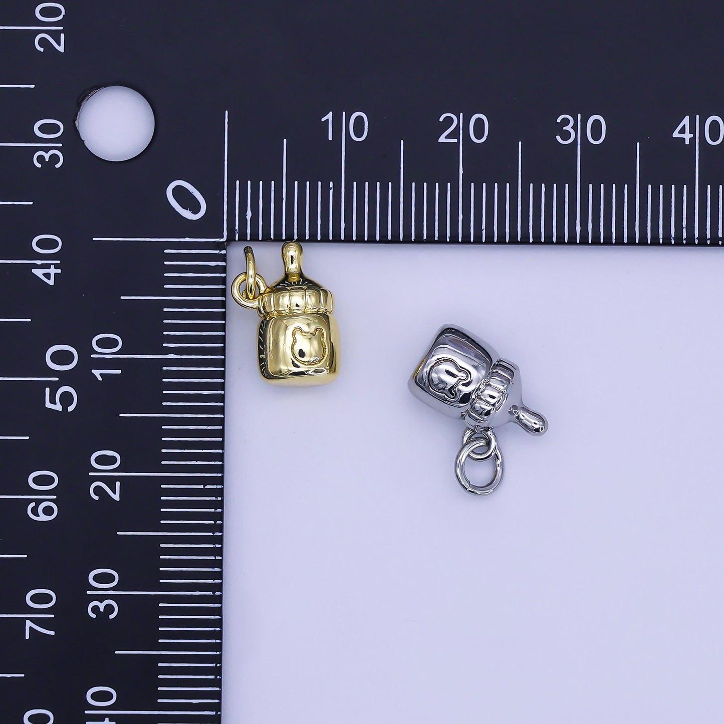 24K Gold Filled Baby Milk Charm Pacifier Bottle Kids Charm for baby shower party | AJ-303