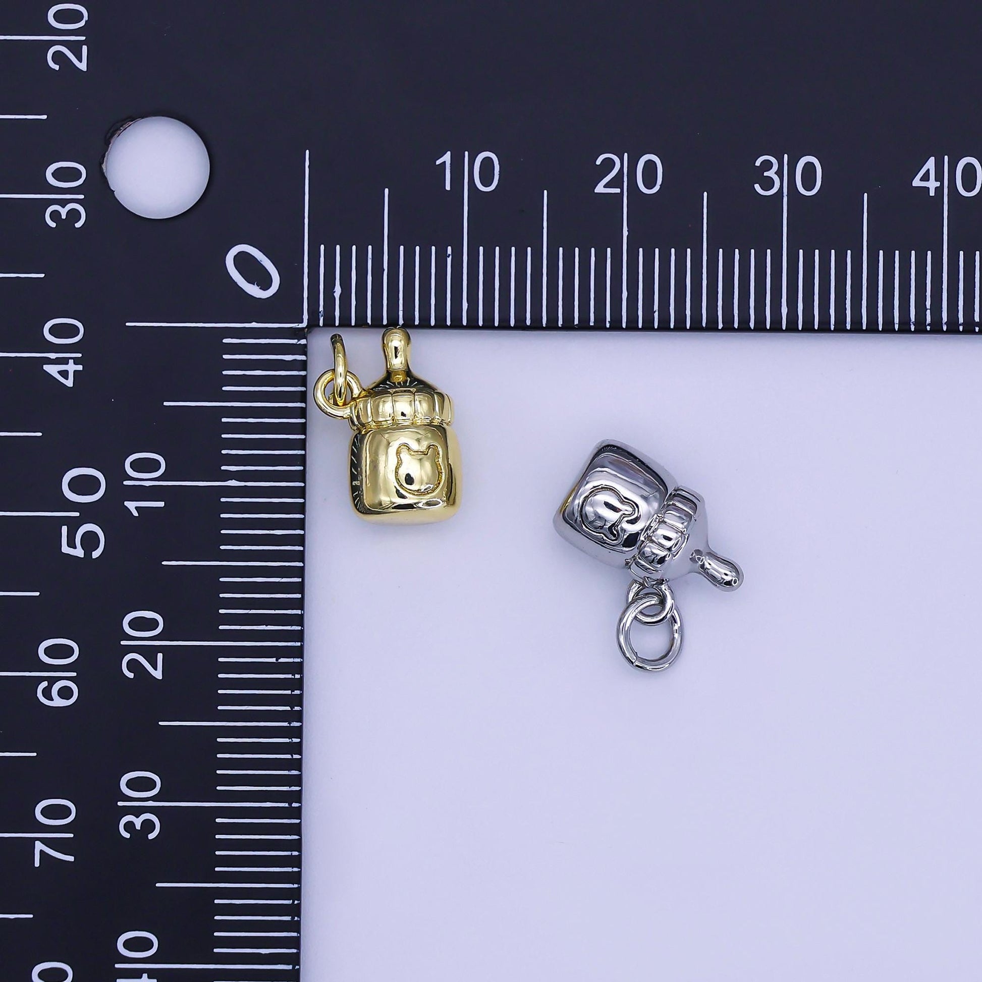 24K Gold Filled Baby Milk Charm Pacifier Bottle Kids Charm for baby shower party | AJ-303