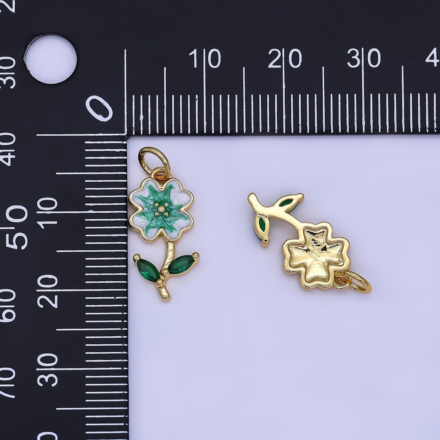 Mini Enamel Flower Charm in 24K Gold Filled Charm Floral Charm Garden Spring Jewelry Inspired | AF-506