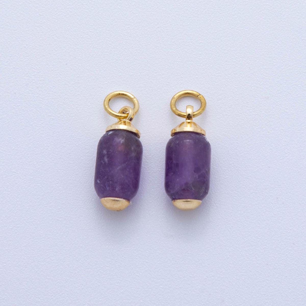 18K Gold-Filled Oblong Gemstone Mini Charm | AF394-AF402