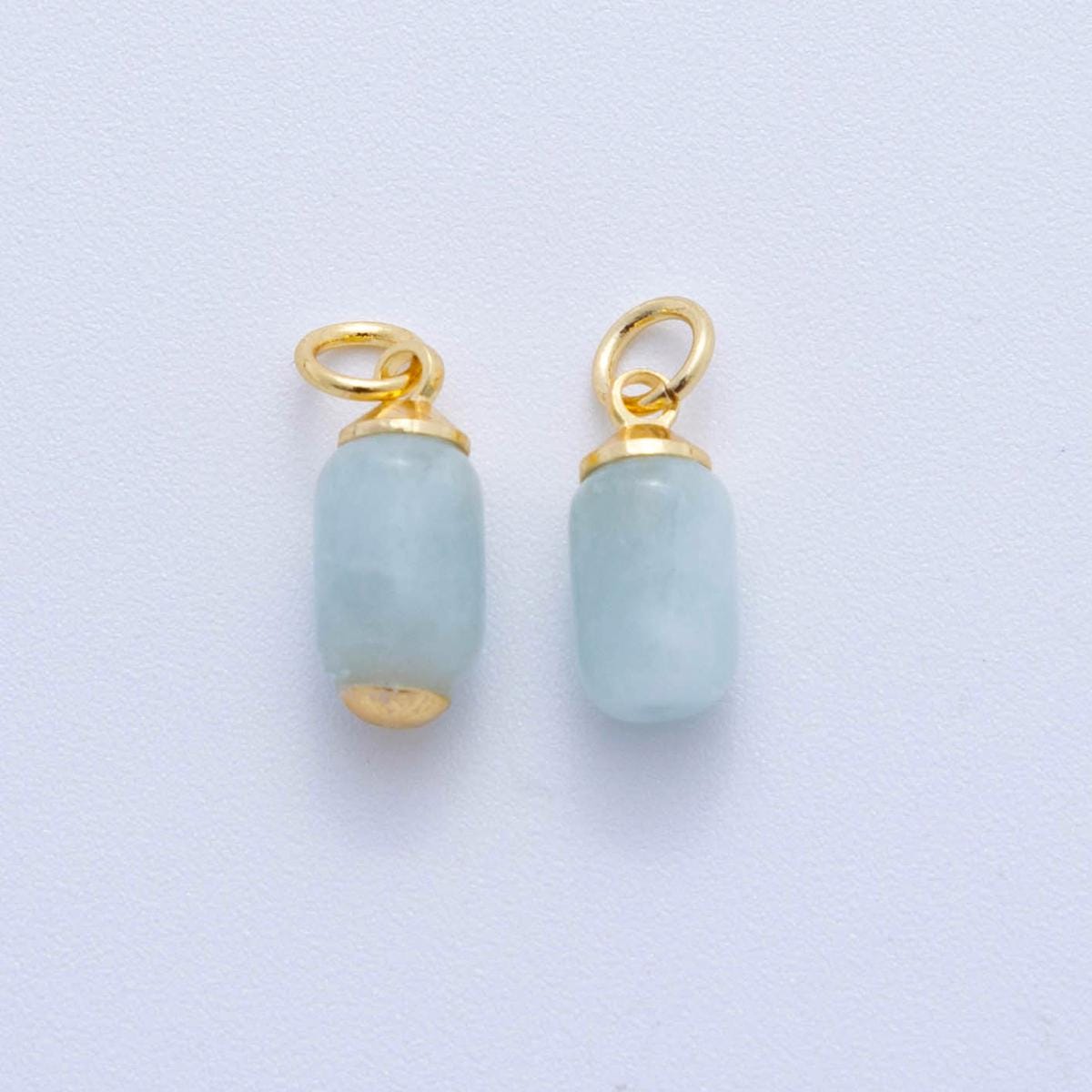 18K Gold-Filled Oblong Gemstone Mini Charm | AF394-AF402