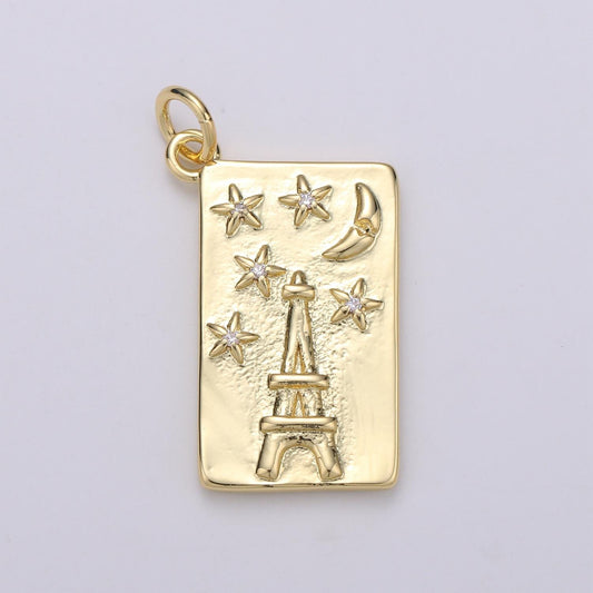 OS Gold Filled Night Time Eiffel Paris Charm D-843