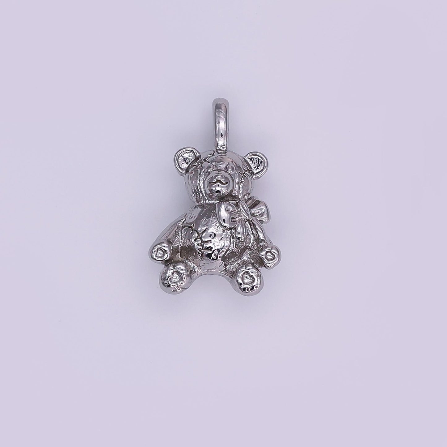 24k gold filled teddy bear pendant kids stuff animal add-on charm in gold for bracelet necklace charm bar supply | w215