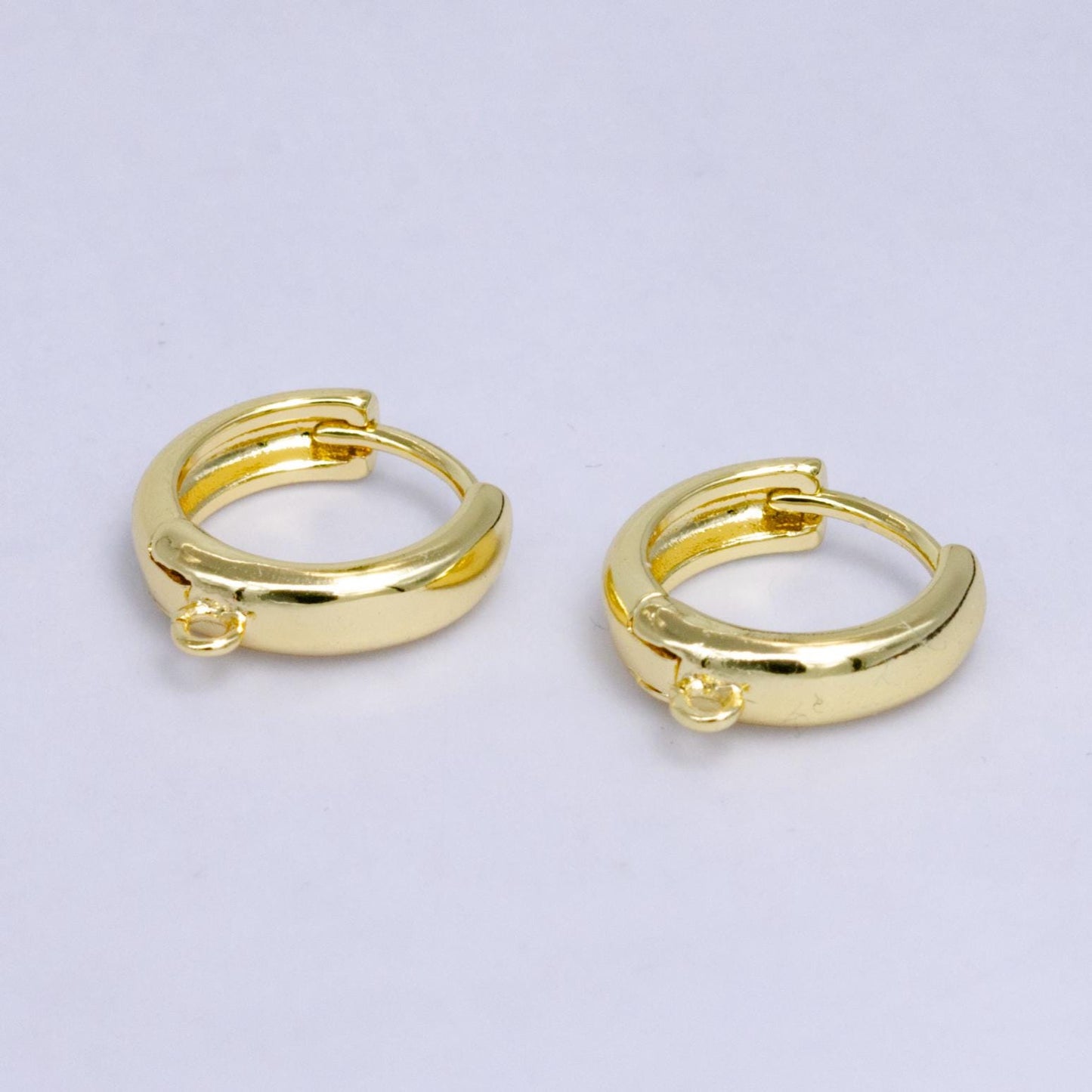 24K Simple Minimalist Golden Huggies Earring Component for Jewelry Making K-804