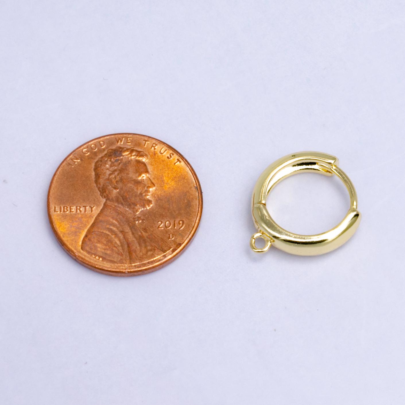 24K Simple Minimalist Golden Huggies Earring Component for Jewelry Making K-804