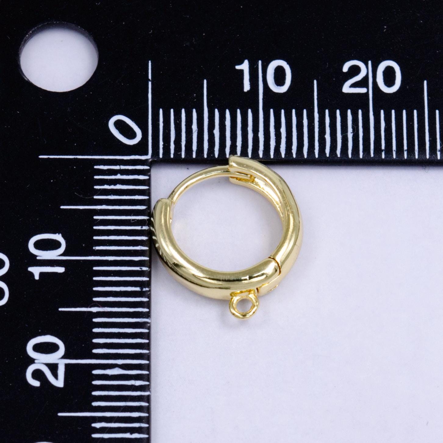 24K Simple Minimalist Golden Huggies Earring Component for Jewelry Making K-804
