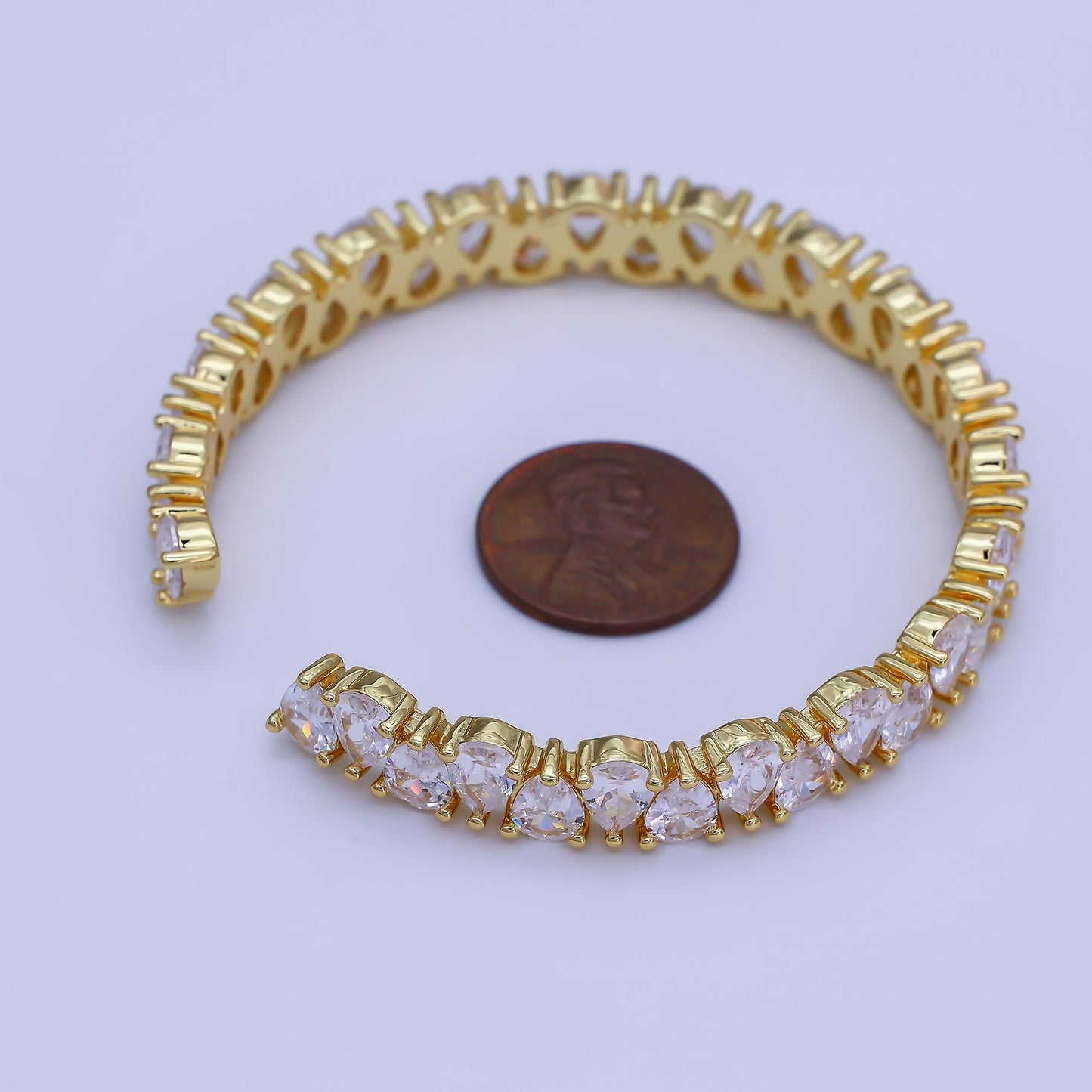 Gold Tennis Bracelet Cuff Modern Minimalist Bracelet WA-3139