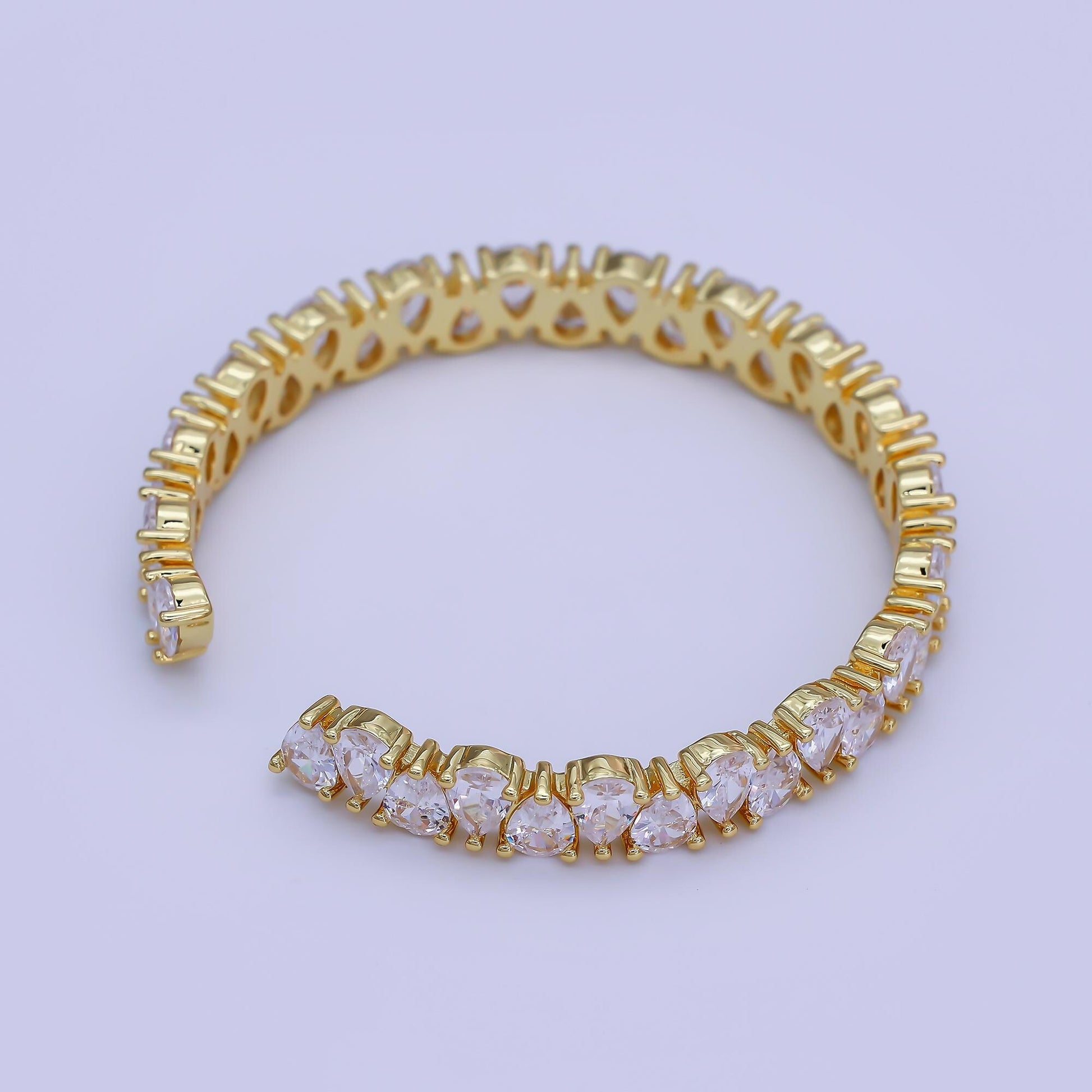 Gold Tennis Bracelet Cuff Modern Minimalist Bracelet WA-3139