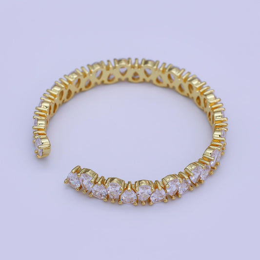 Gold Tennis Bracelet Cuff Modern Minimalist Bracelet WA-3139