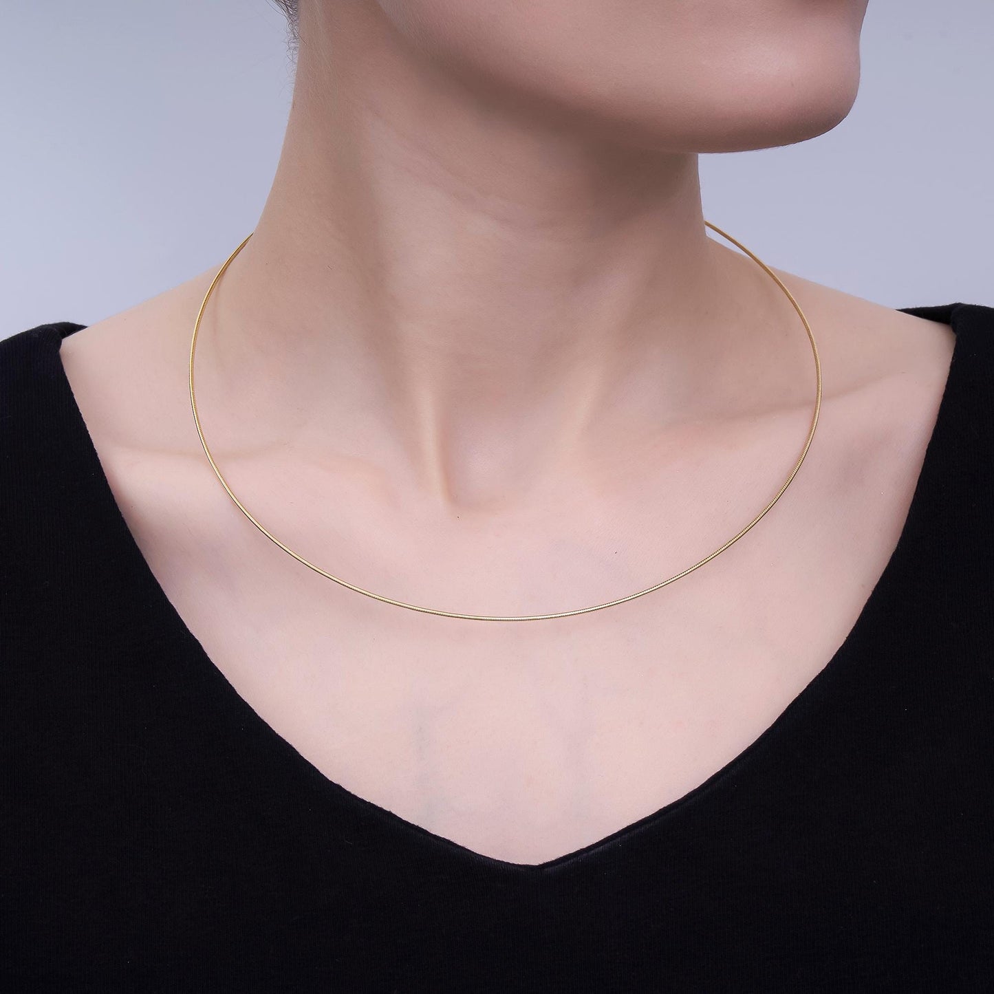 Collar Necklace Gold herringbone Chain 24k Gold Filled Collar dainty ready to wear chain for minimalist jewelry WA-3136