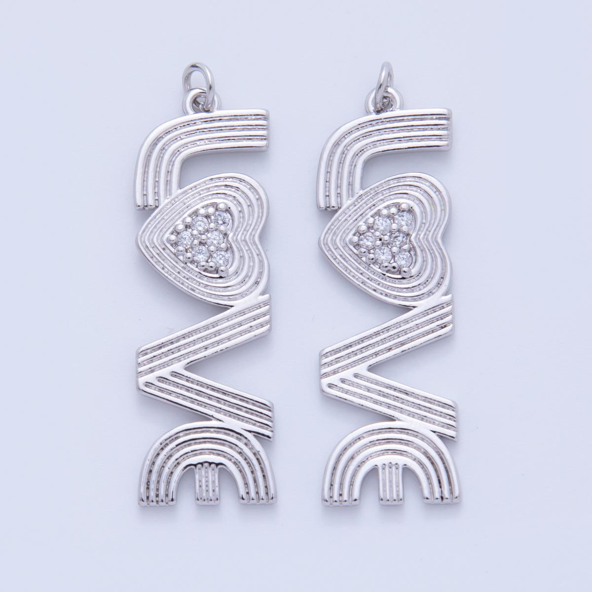 Dainty LOVE charm 18k gold filled Groovy Love script Pendant for Retro Necklace bracelet Component | AF-336