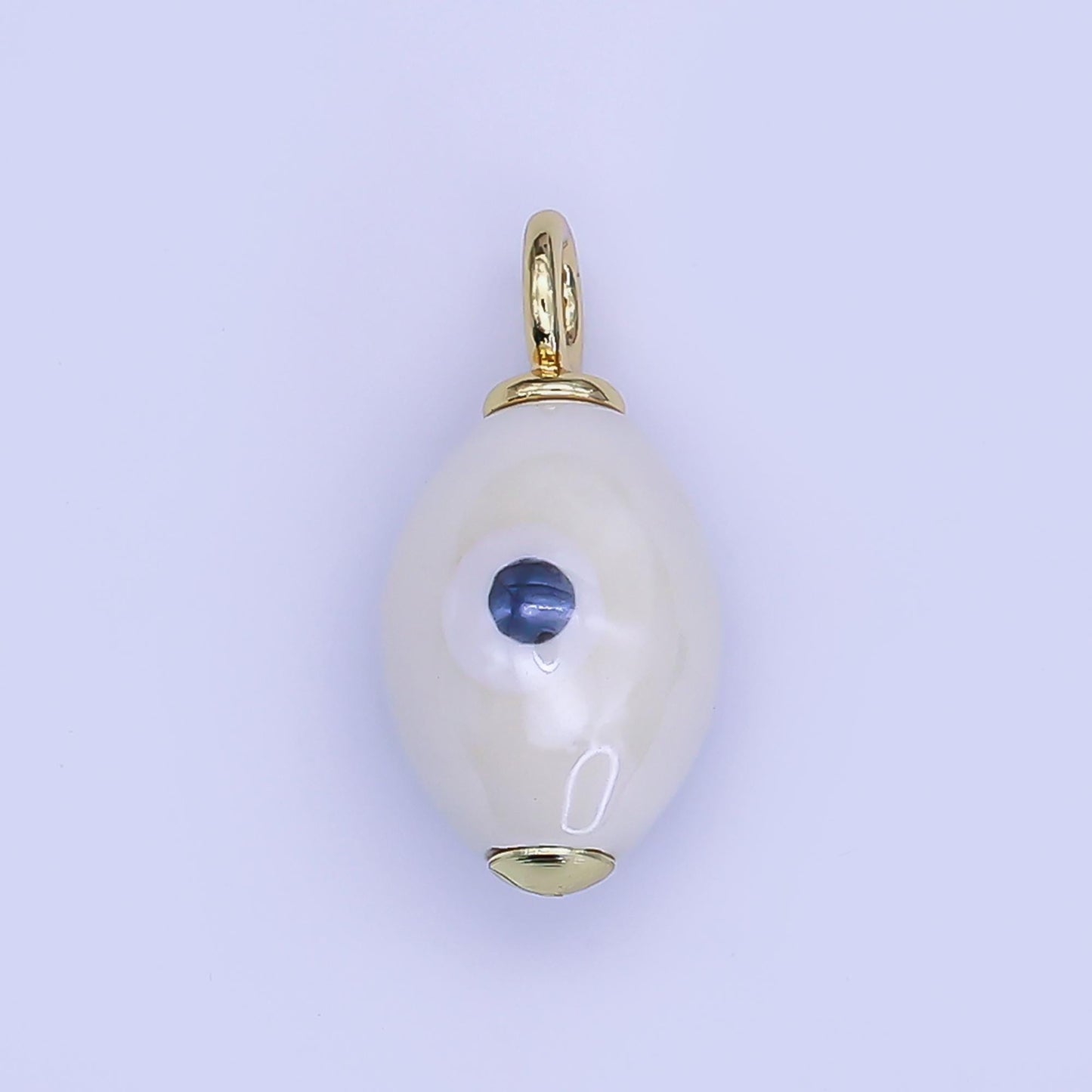 24K Gold Filled Blue, White, Green, Yellow Evil Eye Sphere Ceramic Drop Pendant | C587 C661