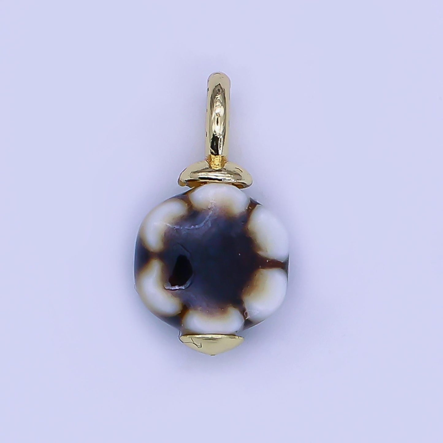 24K Gold Filled Flower Ceramic Drop Pendant Charm Vintage Porcelain Charm | E314 - E320
