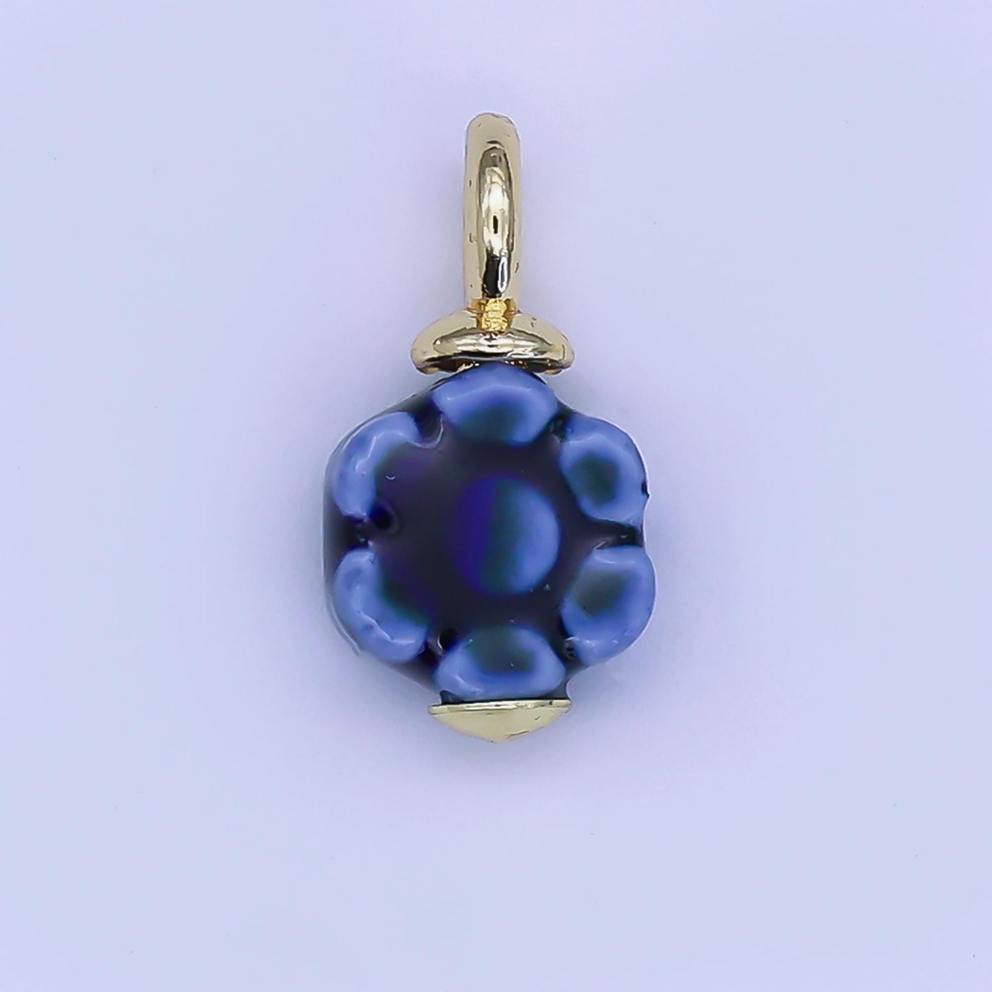 24K Gold Filled Flower Ceramic Drop Pendant Charm Vintage Porcelain Charm | E314 - E320