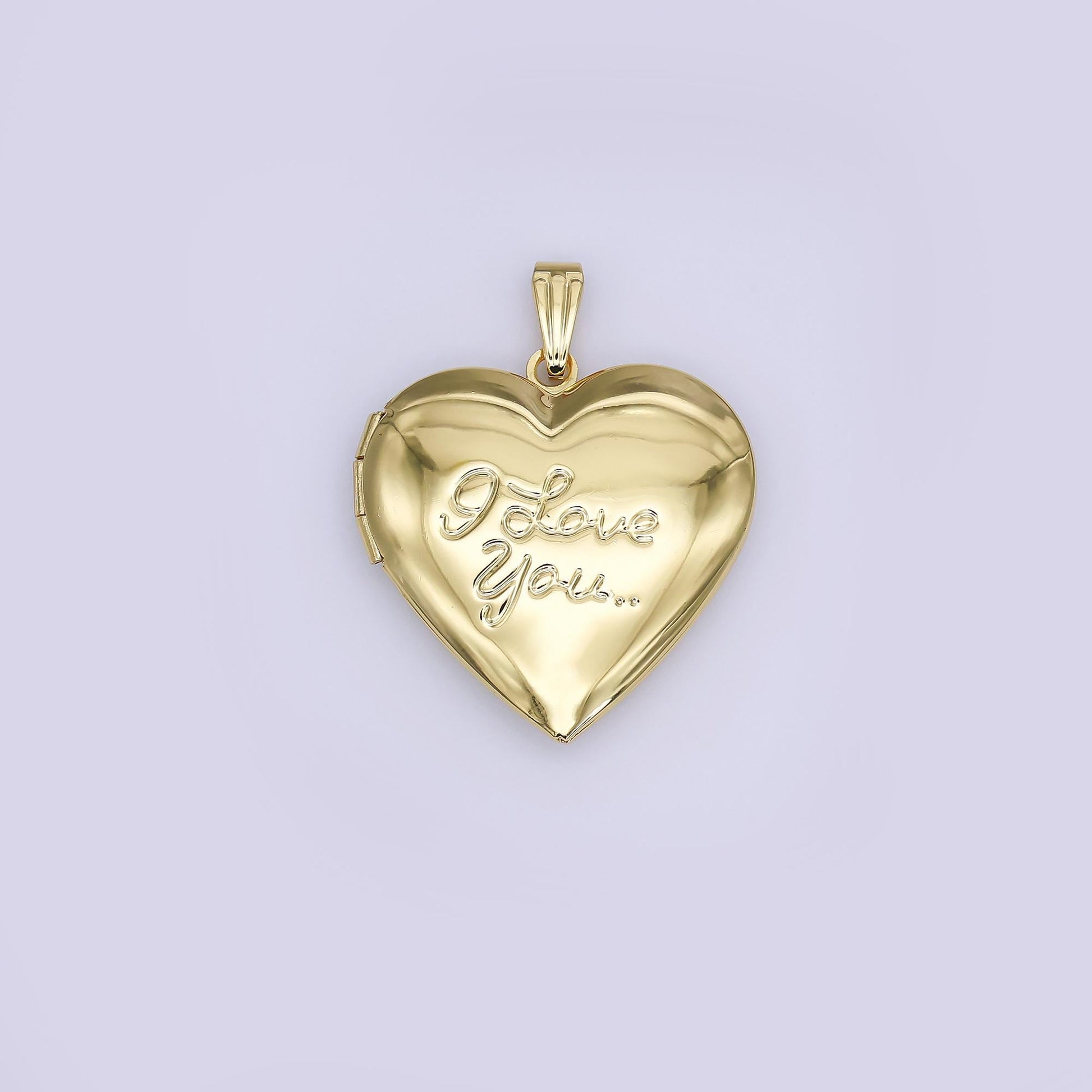 Minimalist I love You Heart Locket Pendants Photo Locket Charm for Necklace bracelet in 24k gold filled Supply AH-687