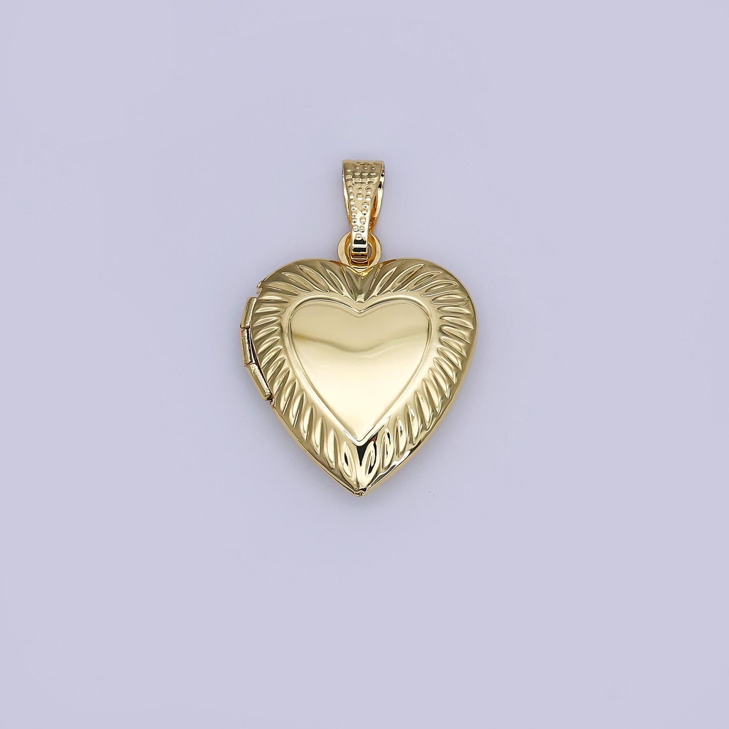 Minimalist Sunburst Heart Locket Pendants Photo Locket Charm for Necklace bracelet in 24k gold filled Supply AH-490
