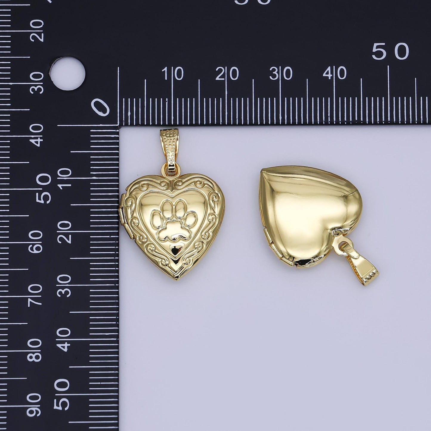 Classis Paw Print Heart Locket Pendants Pet Photo Locket Charm for Necklace bracelet in 24k gold filled Supply AH-488