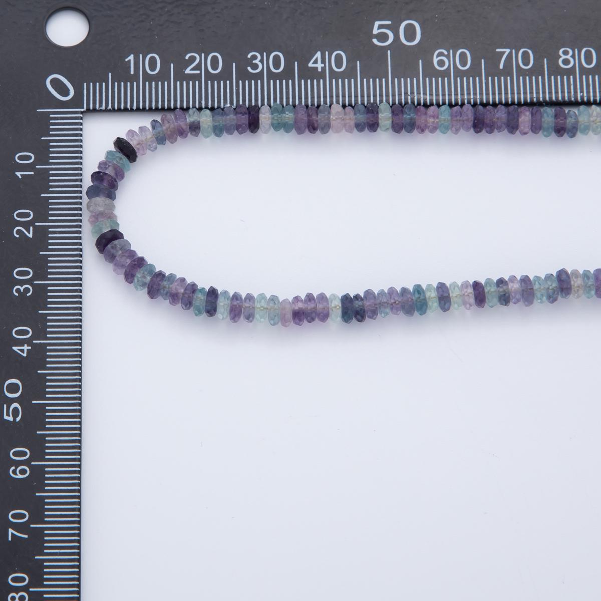 Handcrafted Fluoride Stone Beads 18K Gold Filled Gemstone Colorful Beaded Necklace 16 Inch long | WA-900