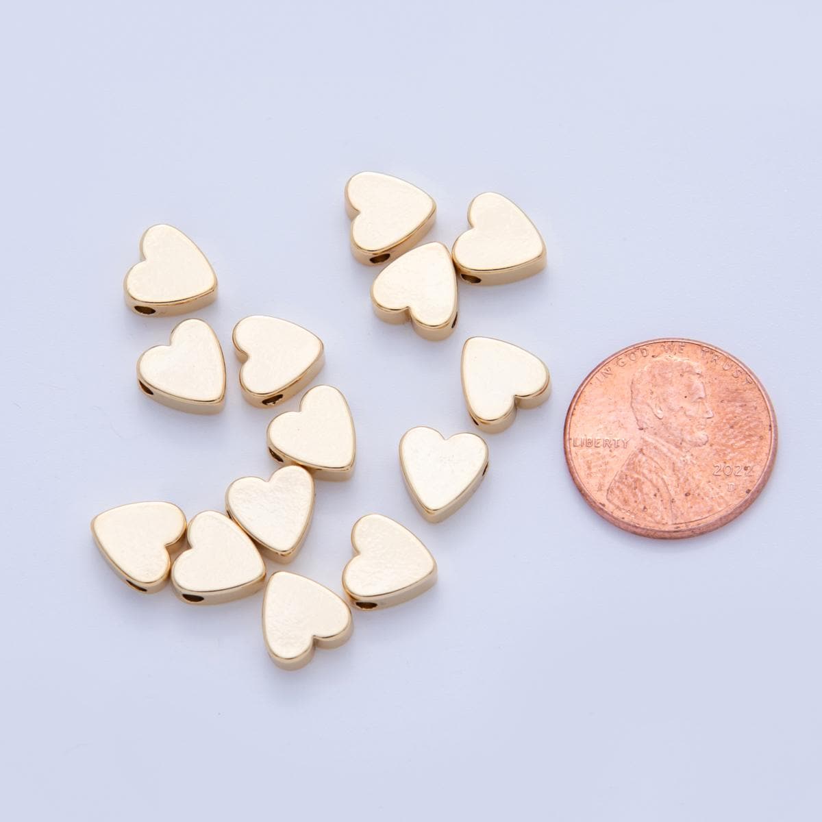 8mm gold heart bead spacer mini love gold filled bracelet jewelry making beads b-115