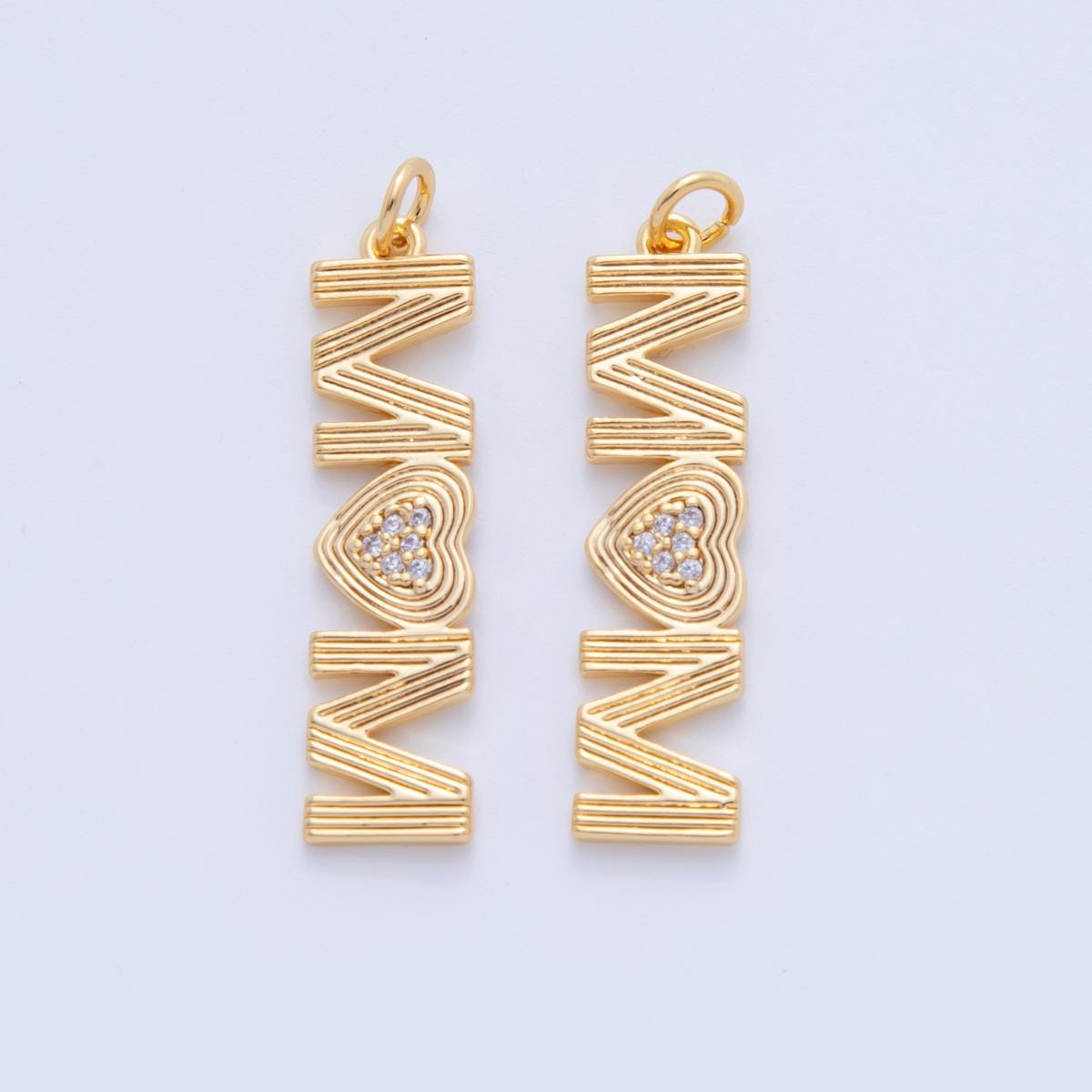 Dainty Mom charm 18k gold filled Groovy Mom script Pendant for Retro Necklace bracelet Component for Mothers Day | AF-336