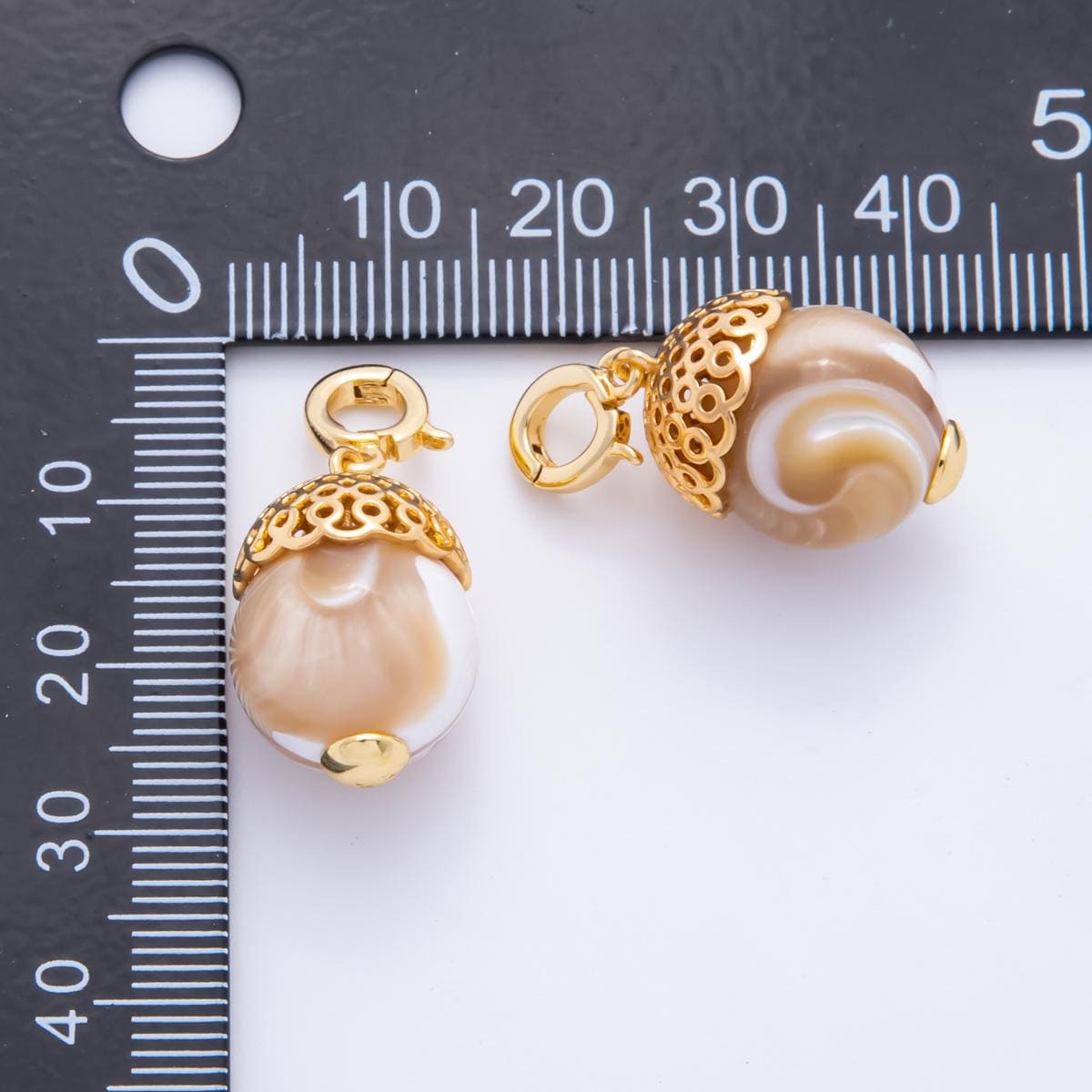 3D Dainty Pearl Brown Acorn Charm Wildlife Oak Tree Nut Pendant Fall Harvest Thanksgiving Jewelry Inspired AH-786