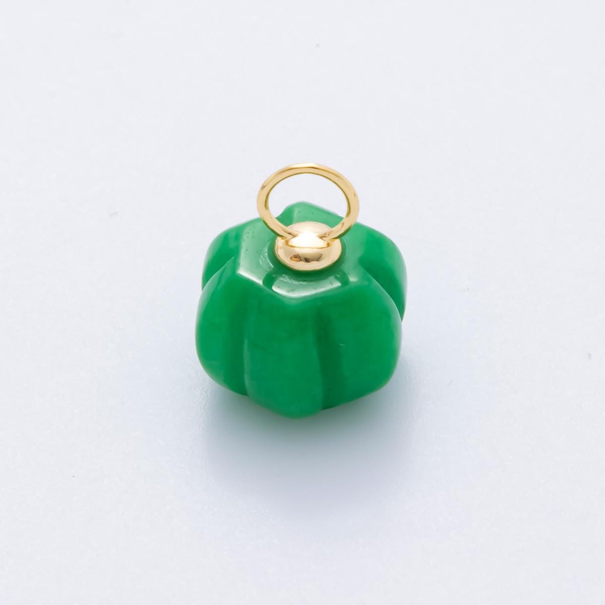 3D Pumpkin Shaped Gemstone Charm Natural Bead Gemstone Charm for Fall Thanksgiving Halloween Jewelry Inspired AH-836