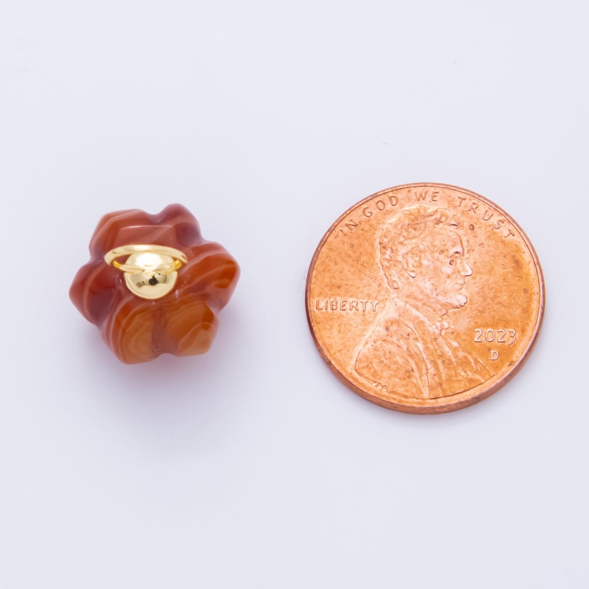 3D Pumpkin Shaped Gemstone Charm Natural Bead Gemstone Charm for Fall Thanksgiving Halloween Jewelry Inspired AH-836