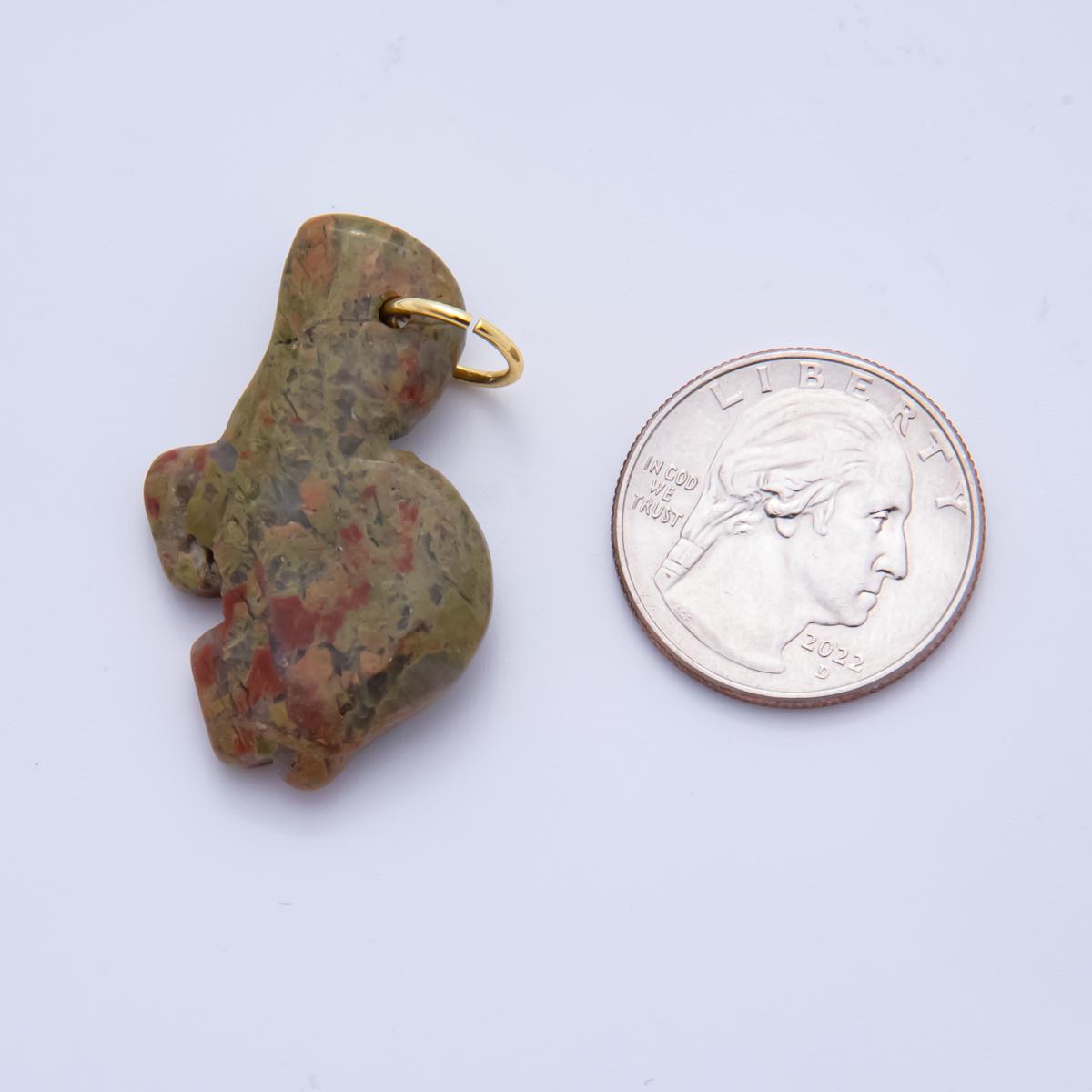 Gemstone Turtle Charm Animal Pendant with Gold Bail Totem Charm for Jewelry Making Supply AH-840