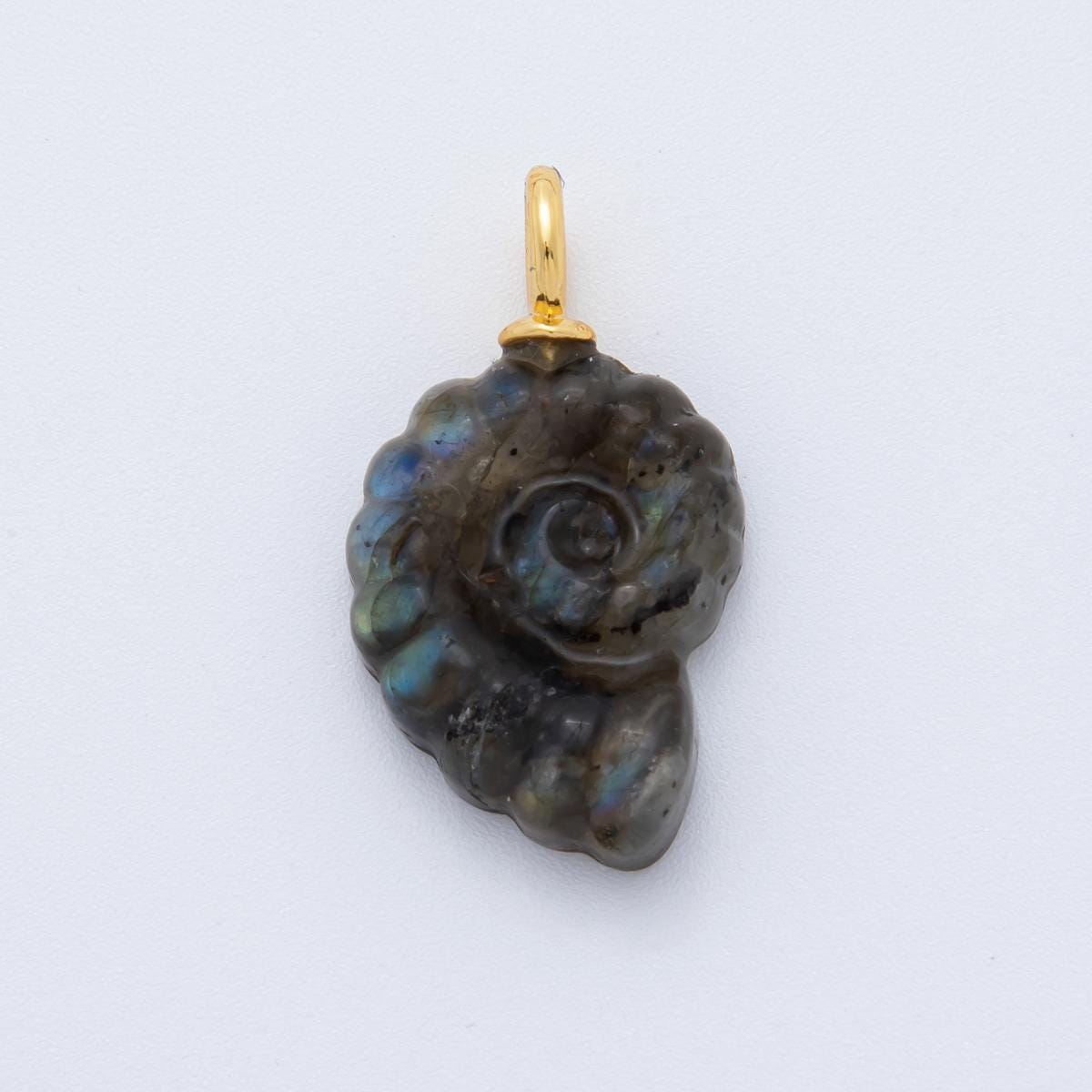Natural Abalone Carved Amanite charms Ammonite Shell Dangle Charm Beach Under the Sea Jewelry Inspired AH-839