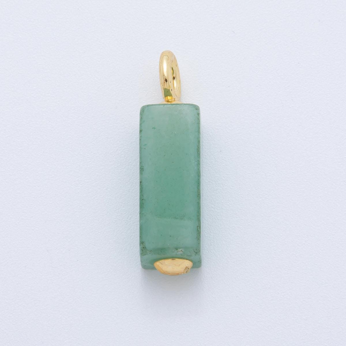 Natural Gemstone Vertical Bar Charm Pendant with Gold Loop – Minimalist Crystal Charm for Necklace or Earring DIY – Choose Your Stone