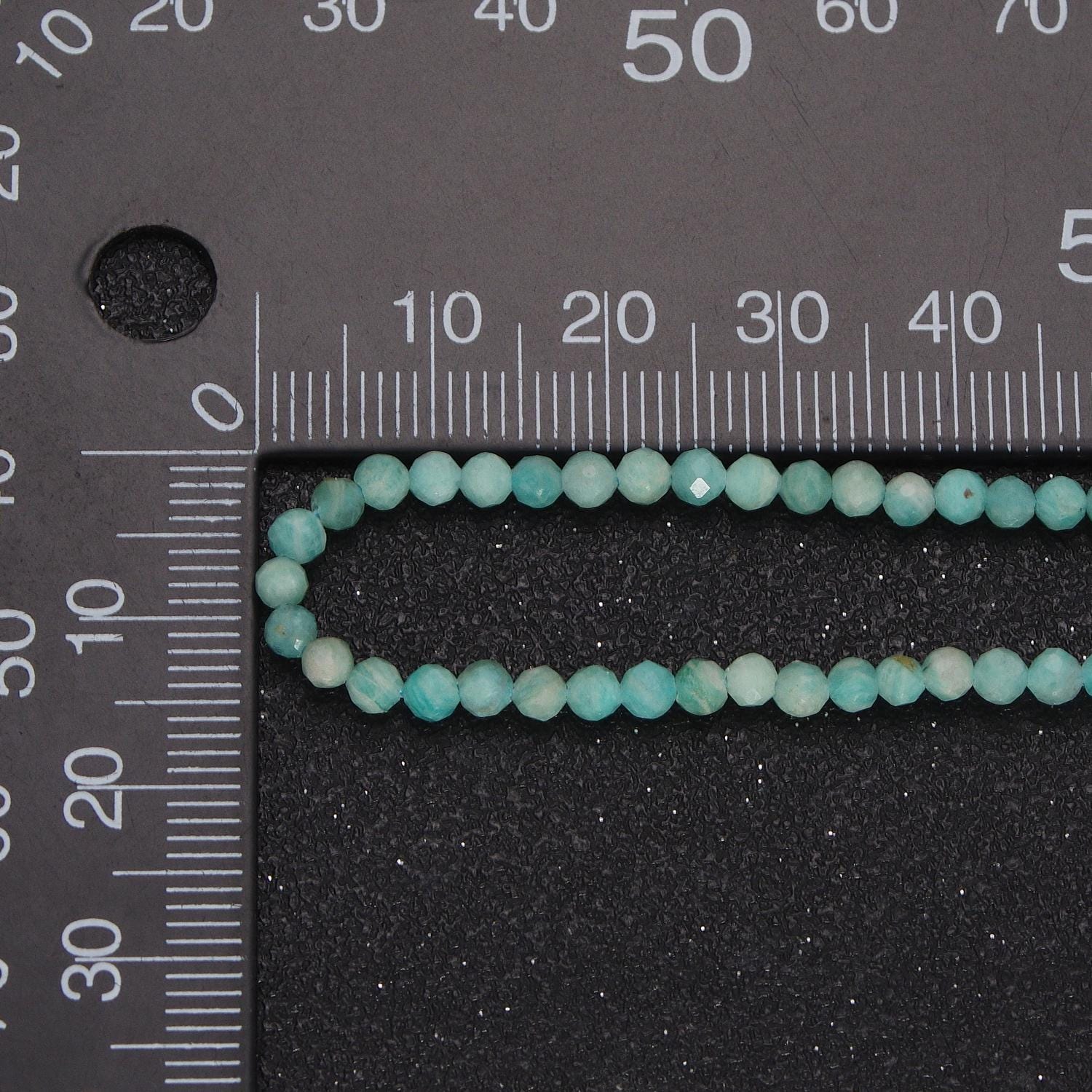 Multifaceted Matte Amazonite 2.8mm Gemstone Bead 16 Inch Choker Necklace | WA-1473