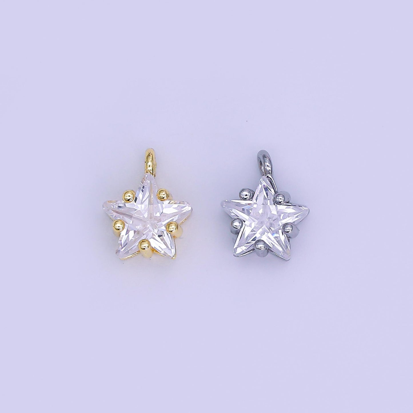 Mini CZ star Pendant Clear star Charm celestial Jewelry Inspired Gold Star Charm AJ-295