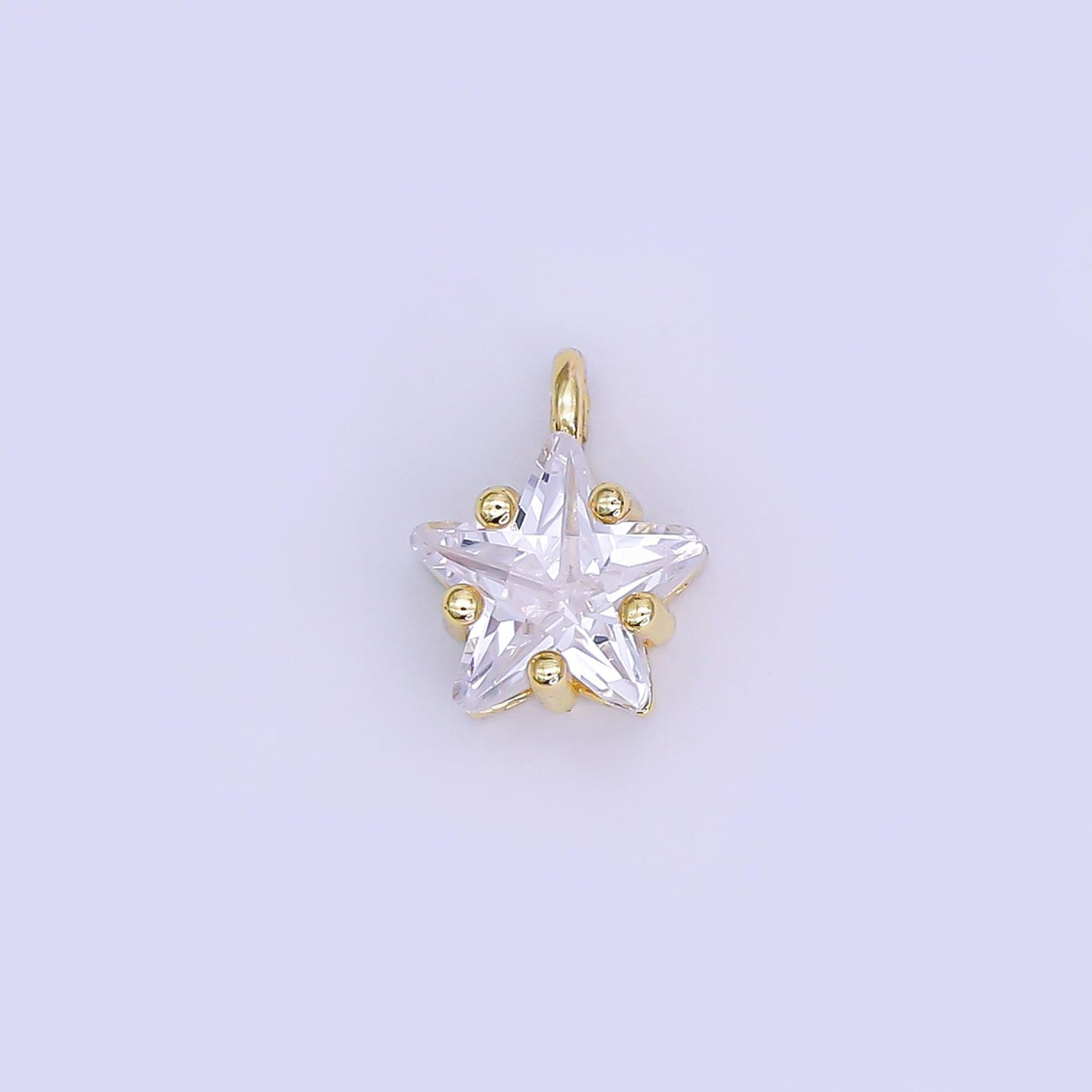 Mini CZ star Pendant Clear star Charm celestial Jewelry Inspired Gold Star Charm AJ-295