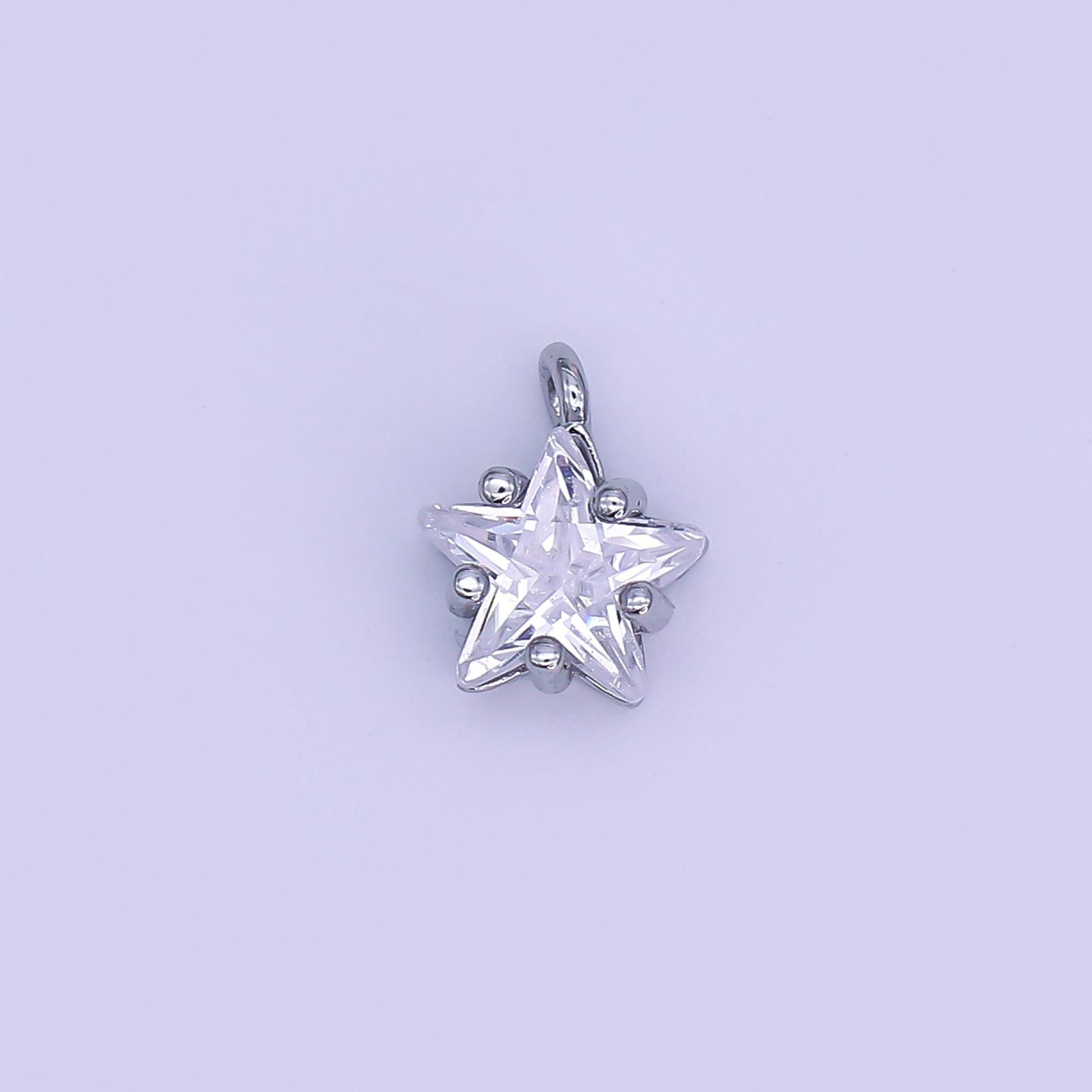 Mini CZ star Pendant Clear star Charm celestial Jewelry Inspired Gold Star Charm AJ-295