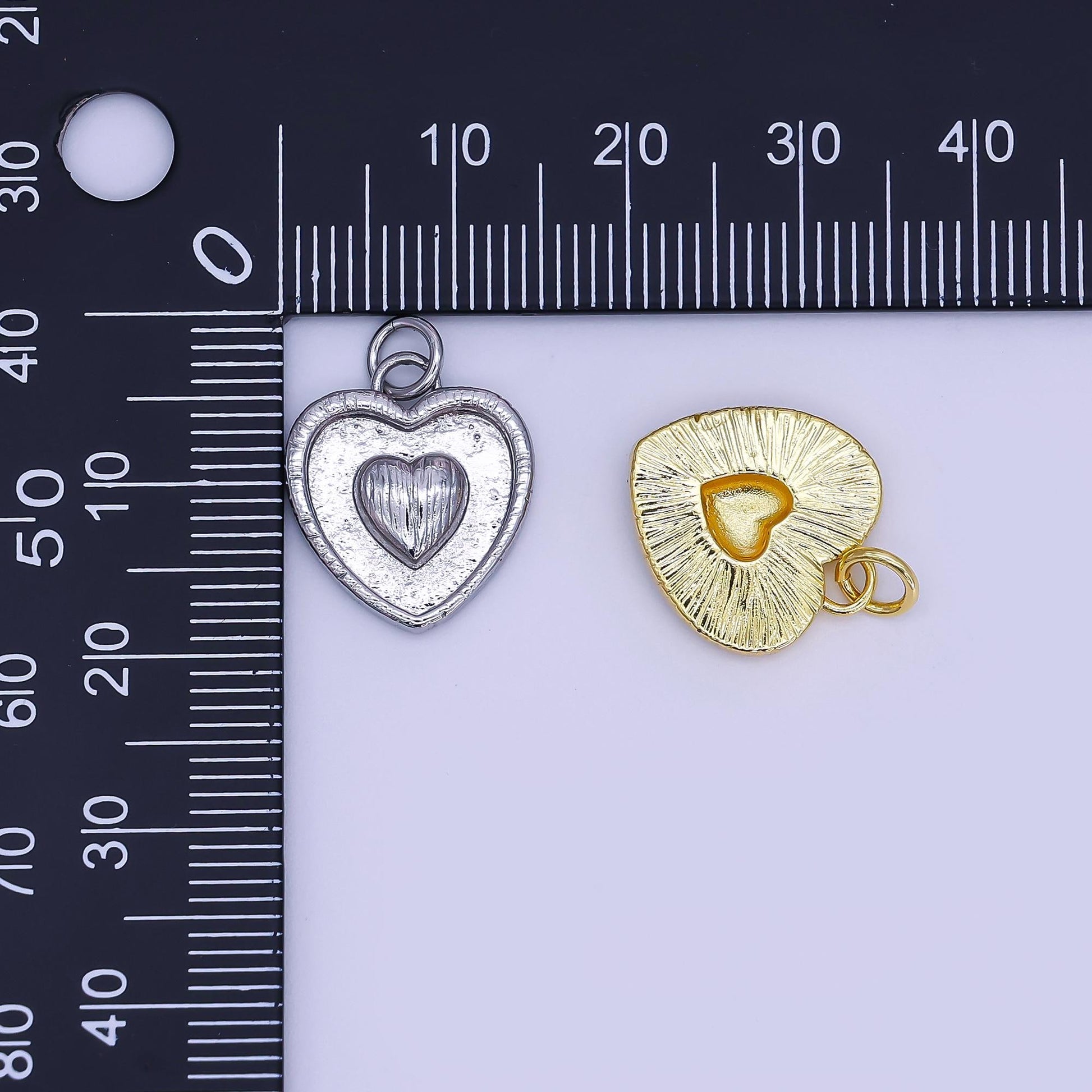 Mini 24K Gold filled heart charm necklace sunburst gold pendant, dainty heart love valentine gift necklace supply AJ-291