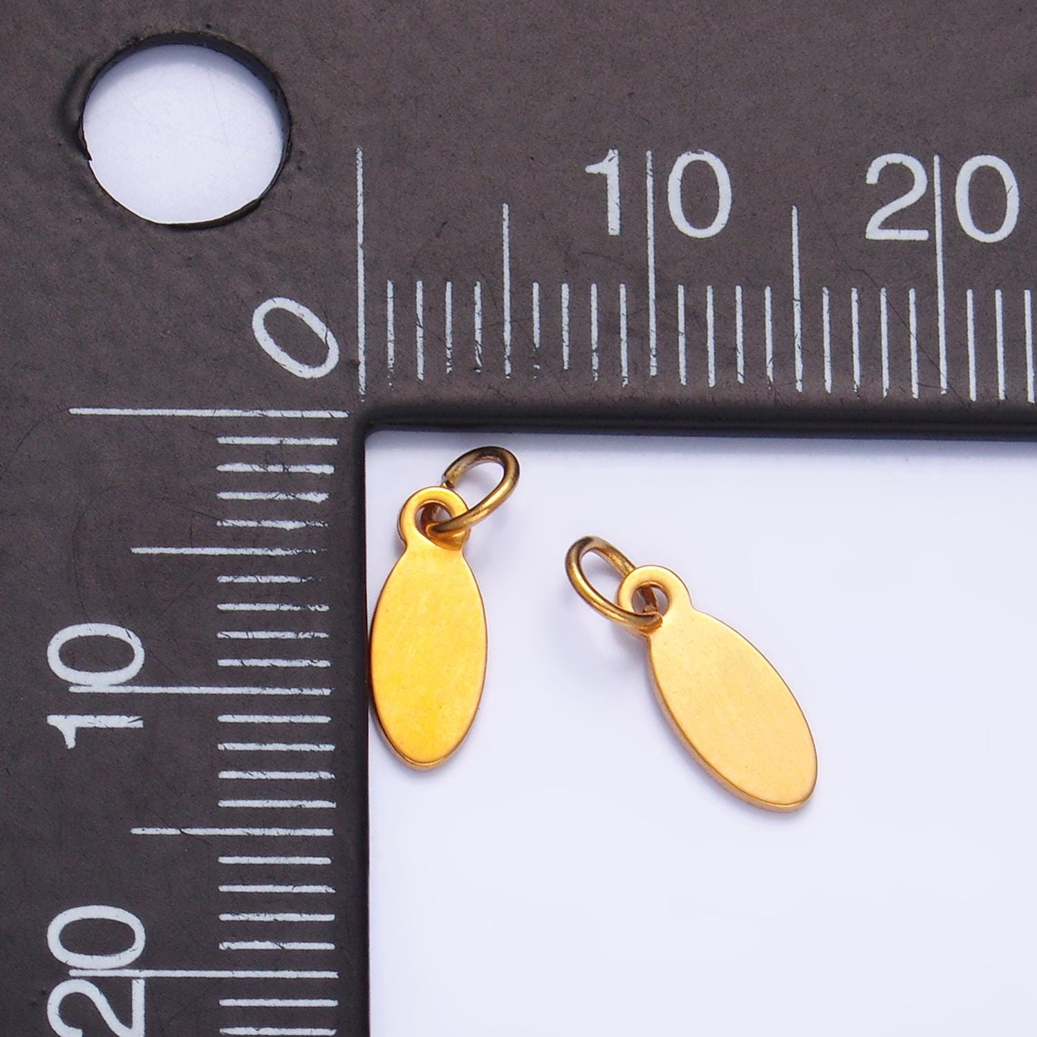 20x Mini Gold Engraved Stainless Steel oval Pendant for Personalize Front, Back or Both Blank Tag Jewelry Making Supply 4mm oval Charm P657