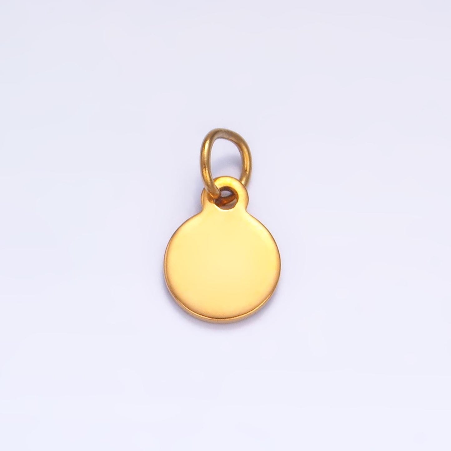 10x Mini Gold Engraved Stainless Steel Coin Pendant for Personalize Front, Back or Both Blank Tag Jewelry Making Supply 8mm Round Charm P659