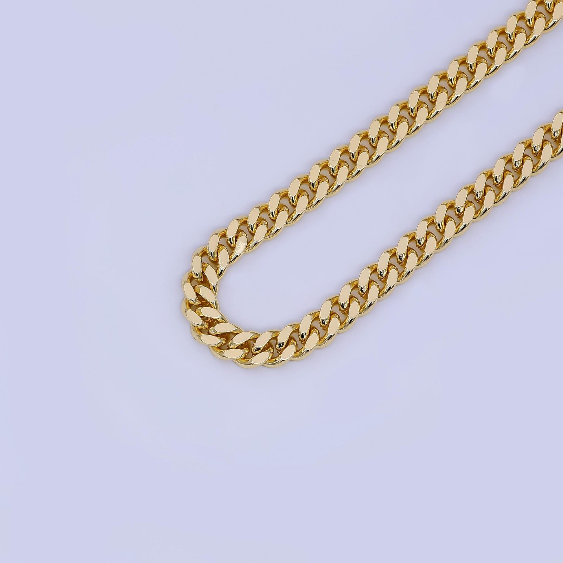 5mm Gold Thick Cuban Curb Chain by Yard, Cuban Curb Chain by Foot, Wholesale bulk Roll Chain for Jewelry Making, Thickness ROLL-1652