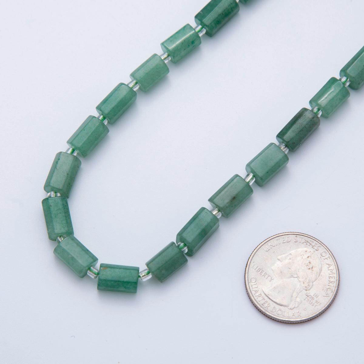 Natural Green Aventurine Bead Stone Cylinder gemstone beads Tube barrel beads 10x6 mm WA-1715