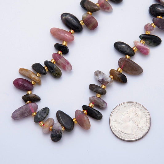 Natural Freeform Gemstone Chip Nugget Tourmaline Bead Strands Loose Bead WA-1719