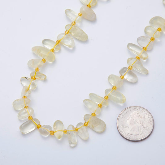 Natural Freeform Gemstone Chip Nugget Lemon Quartz Bead Strands Loose Bead WA-1763