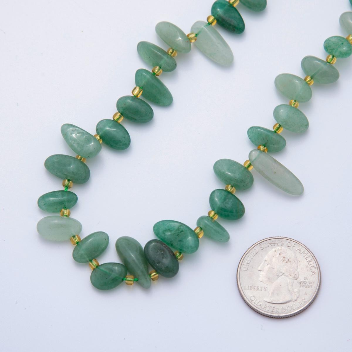 Genuine Natural Green Aventurine Tooth Chips Nuggets Irregular Slab Freeform Stick Spike Gemstone Beads for DIY Jewelry Making WA-1923