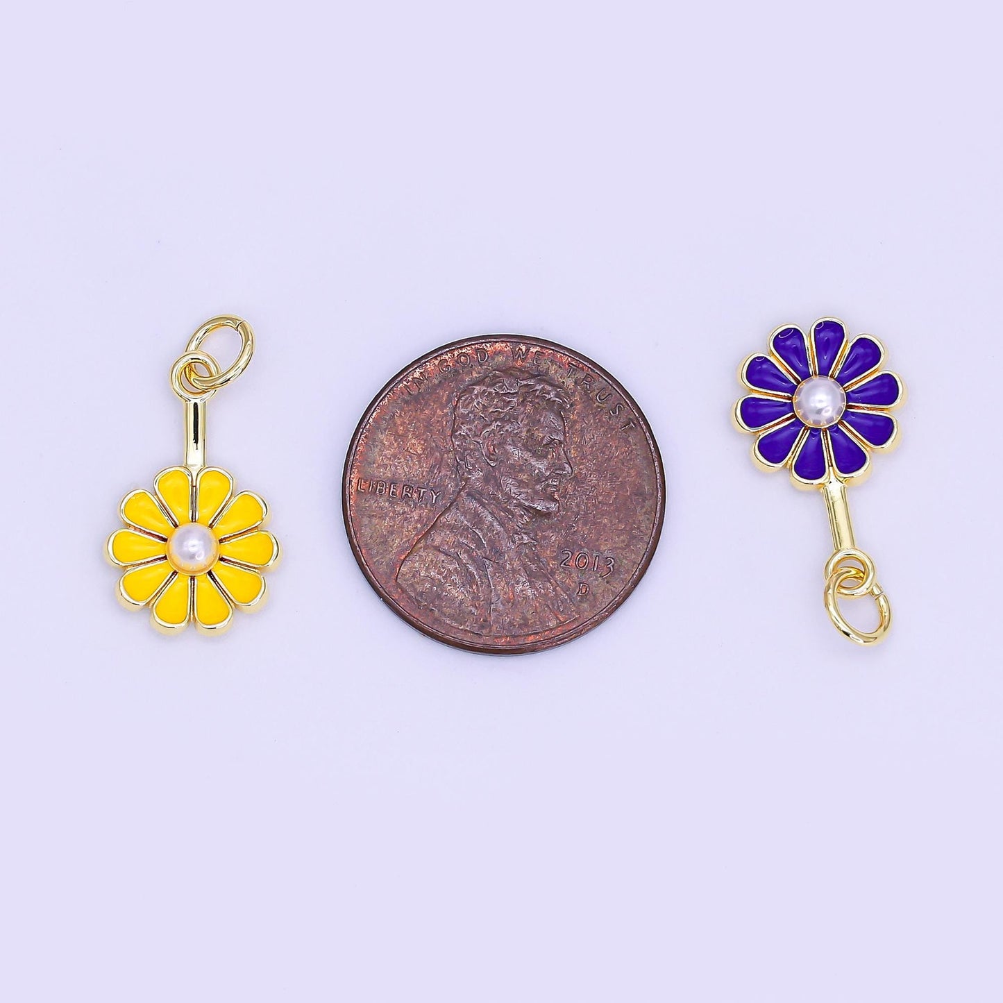 Dainty 24k Gold Filled Flower enamel charm bracelet earring necklace for woman, floral jewelry minimalist jewelry Inspired AF-530